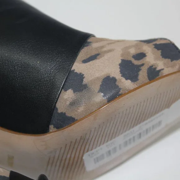 Louise et Cie Lo Idola Open Toe Bootie Heeled Boot Leopard Women Shoe 7 NEW FLAW - Picture 9 of 13